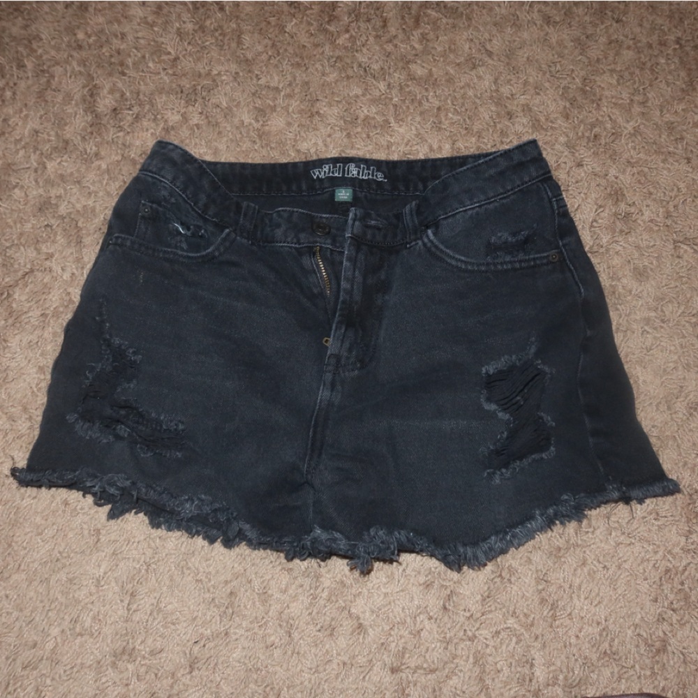 Wild Fable Black Frayed Jean Shorts